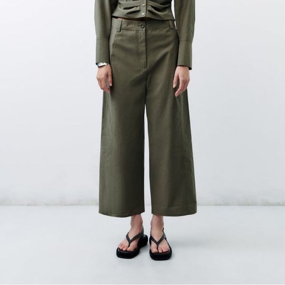 ZARA POPLIN CULOTTES - Picture 9 of 9